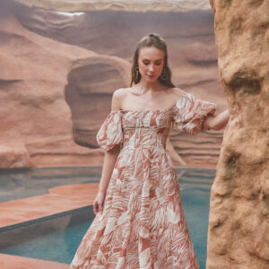 VESTIDO LANA ESTAMPADO TERRACOTA