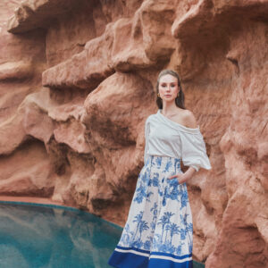 FALDA ZAHIRA ESTAMPADO AZUL